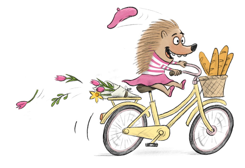 Porcupine in Paris wearing pink